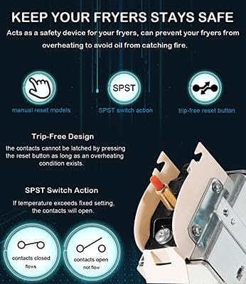 Compatible PITCIO Generic High Limit Thermostat, 450F Temperature Cutoff, 1/2" NPT Probe