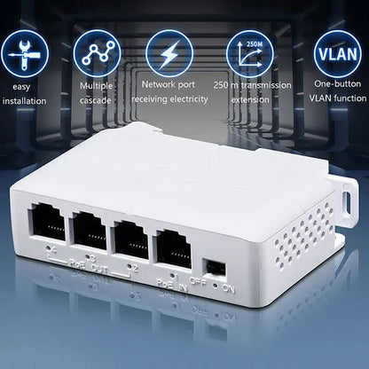 4 Port PoE Extender For IP Port Transmission Extender POE Switch NVR IP Camera
