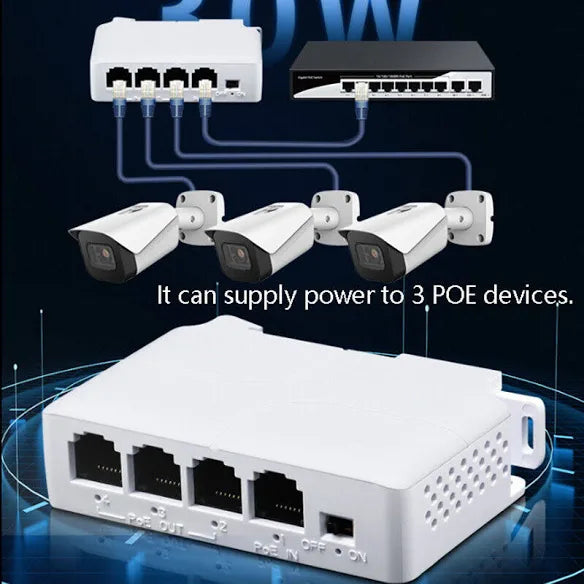 4 Port PoE Extender For IP Port Transmission Extender POE Switch NVR IP Camera